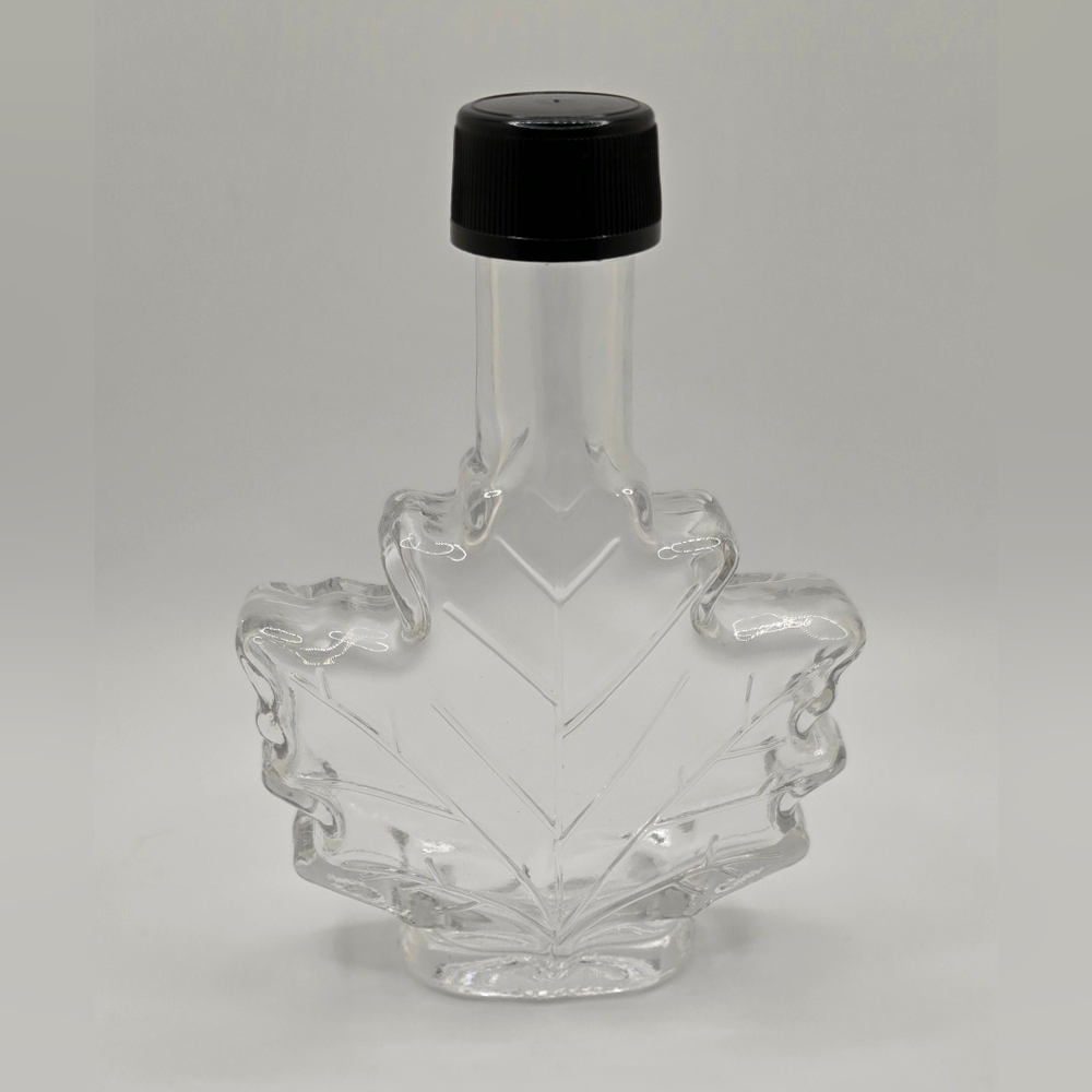 Canadian Maple Leaf Clear Syrup Bottle Empty 8" Collectible EUC 100ml